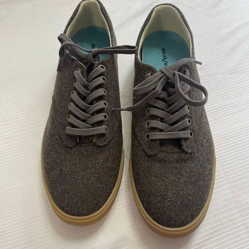Seavees Hermosa Plimsoll Grayers Brown Wool Flannel Sneakers Men’s Sz 9.5 9 1/2